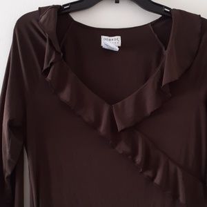 🍁 Brown Ruffle Blouse